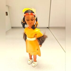 Vintage 1950's Carlson Doll Native American Doll With Baby 7.5" Plastic Doll